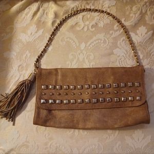 VTG Leather Studded Purse - Pop Corn Milano - Chain & Leather Strap